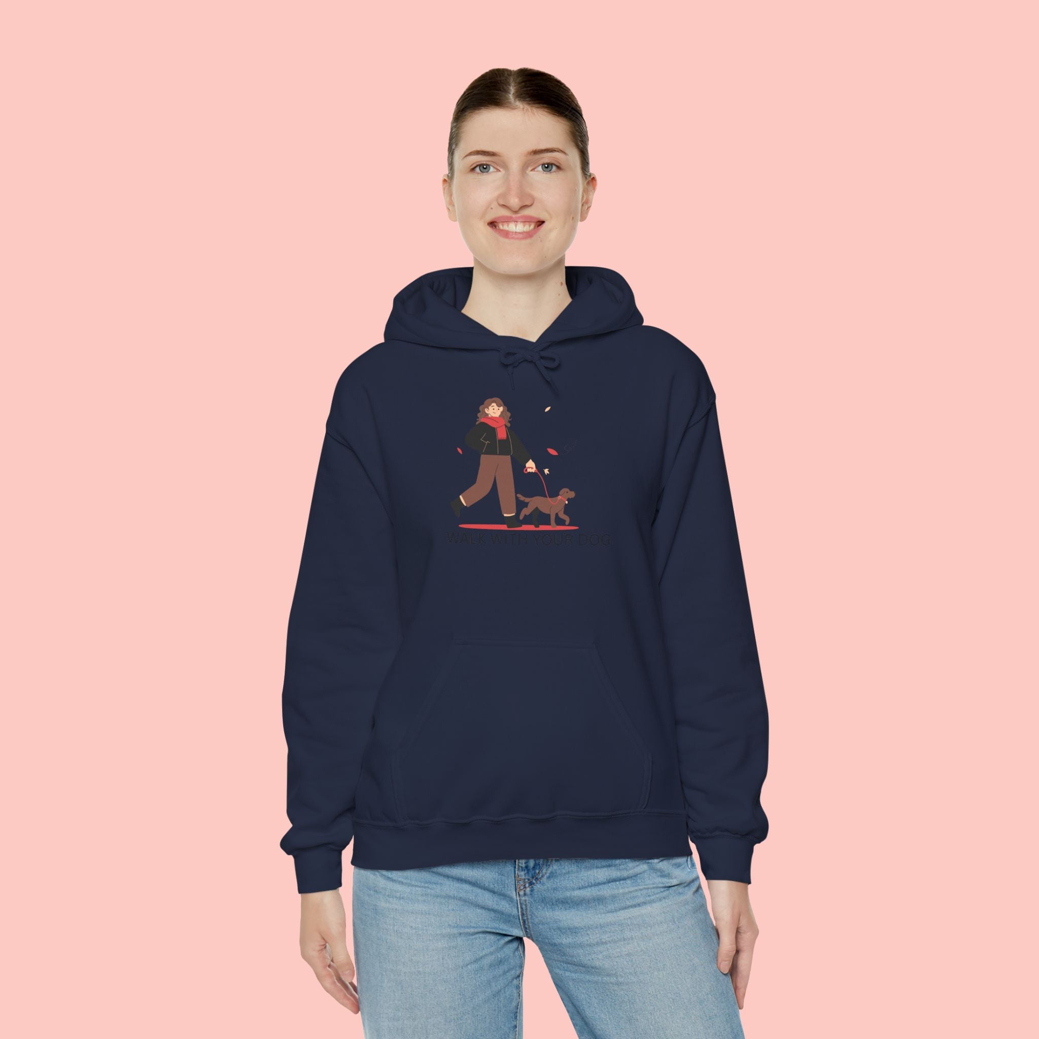Dog Walk Hoodie — "Walk With Your Dog" Cozy Pet Lover Sweatshirt
