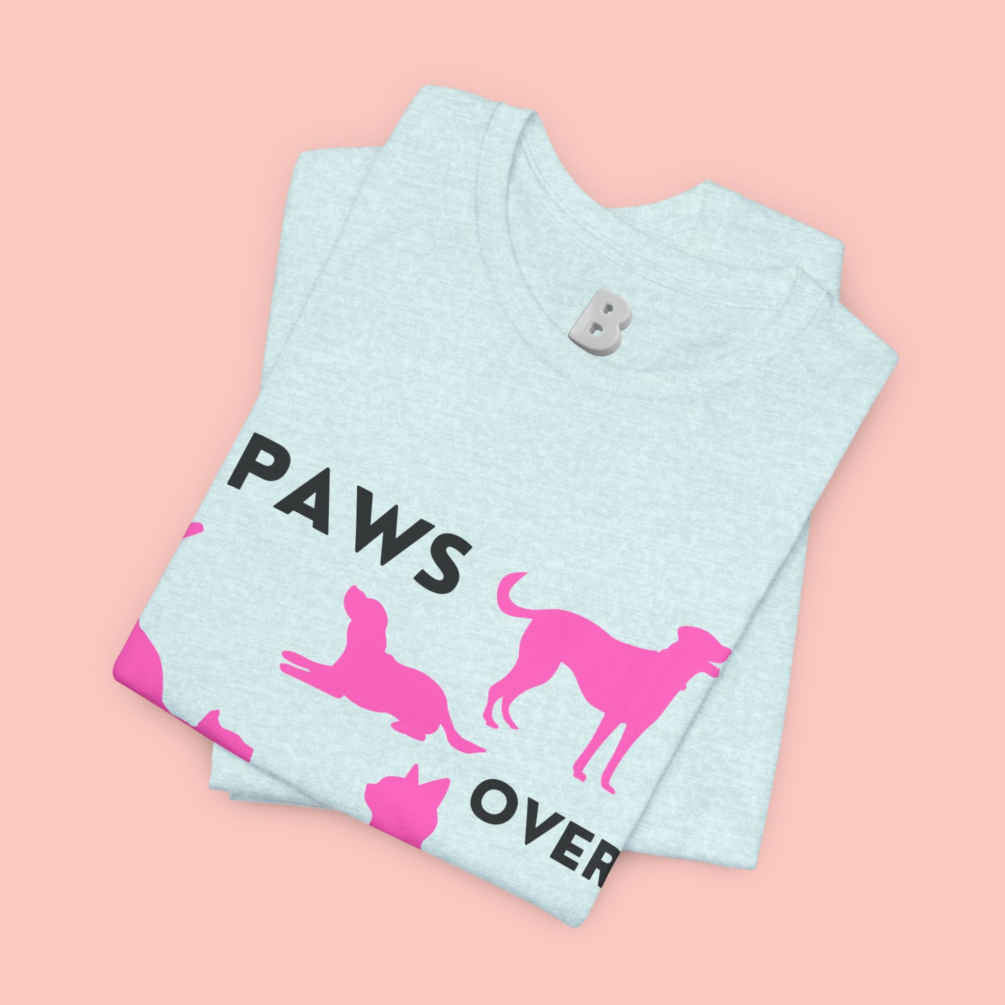 Paws Over People Tee — Pink Cats & Dogs Graphic T-Shirt