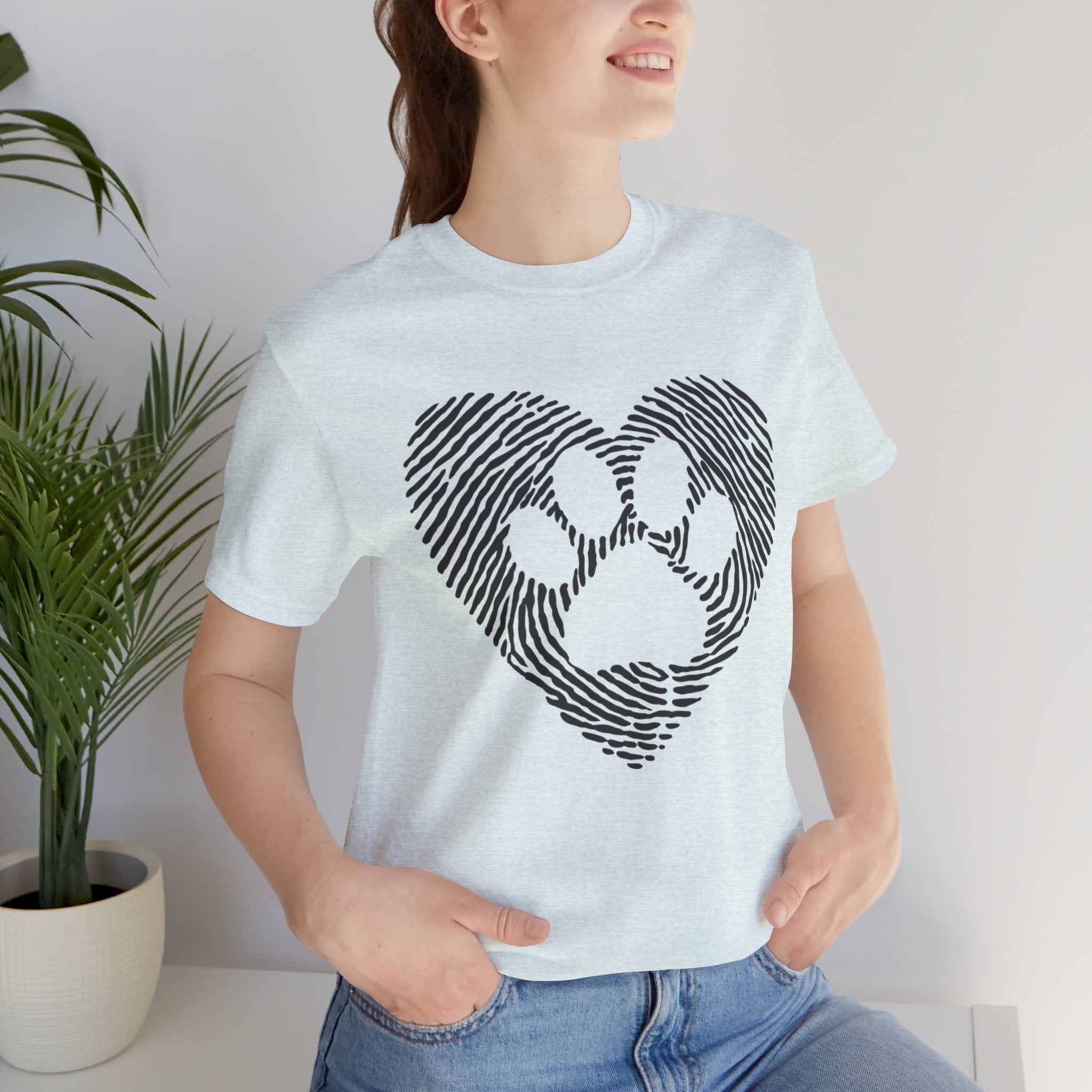 Fingerprint Heart Paw T-Shirt — Dog Paw Love Tee