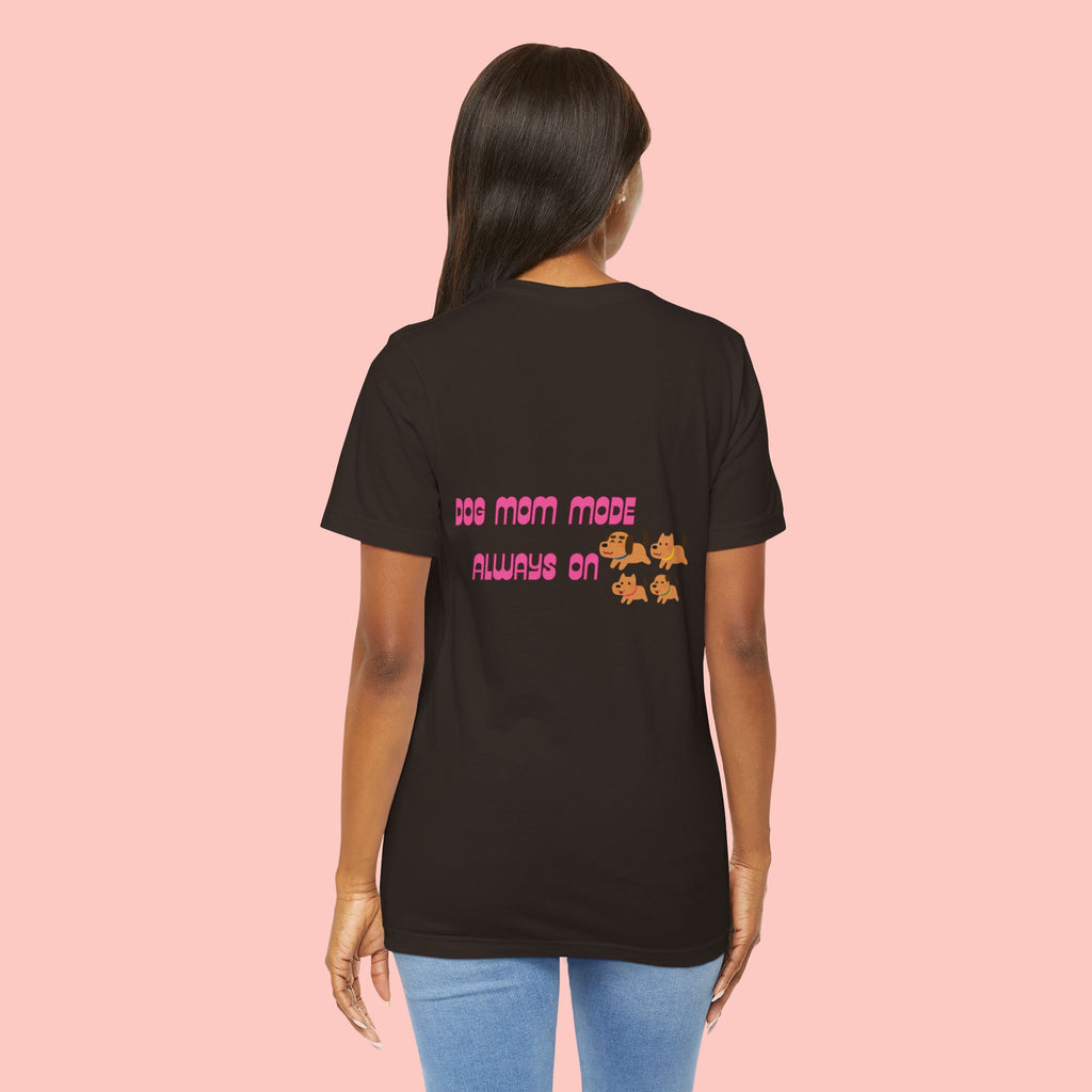 Dog Mom Tee — "Dog Mom Made, Always On" Cute Paw Print Graphic T-Shirt