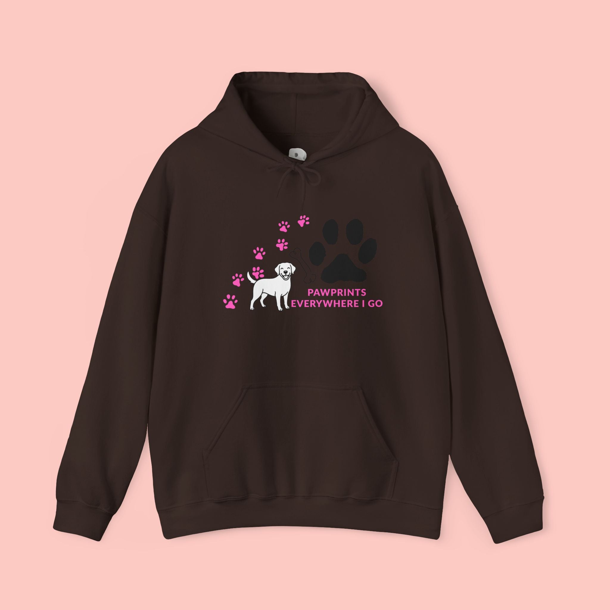Dog Lover Hoodie — "Pawprints Wherever I Go" Pullover