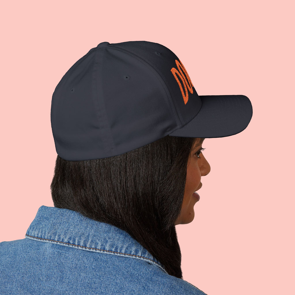 Dog Mom Embroidered Cap – White Structured Baseball Hat