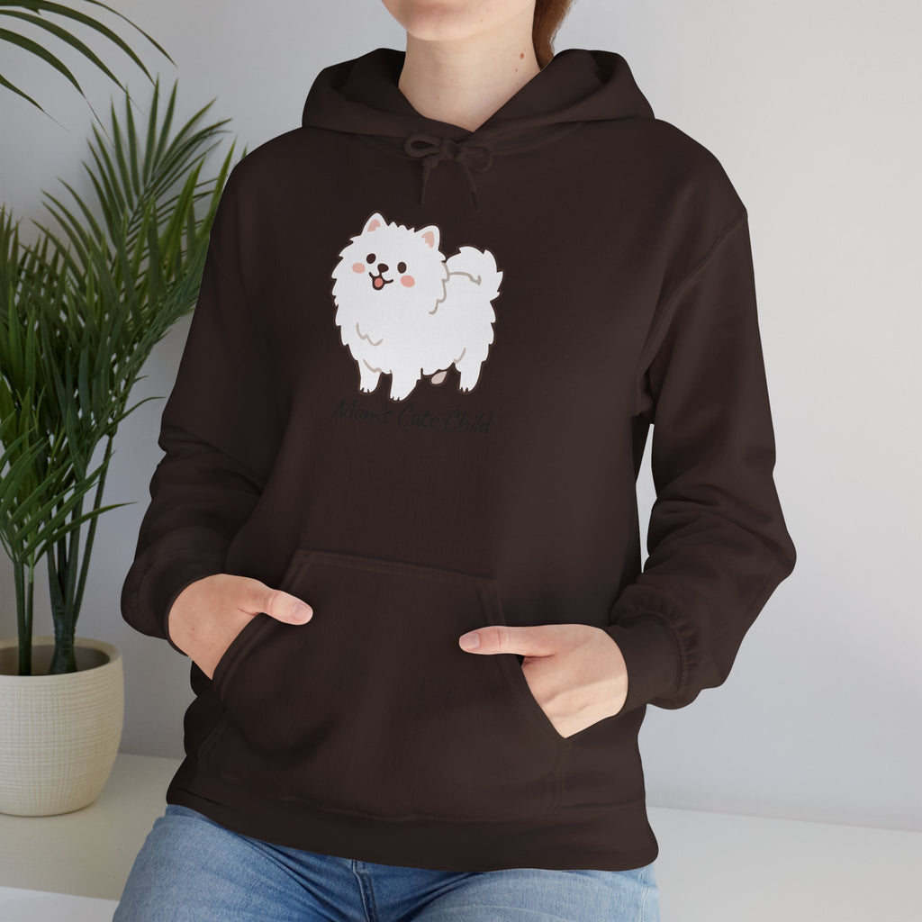 Pomeranian 'Mom's Little Child' Hoodie – Cute White Dog Graphic Pullover