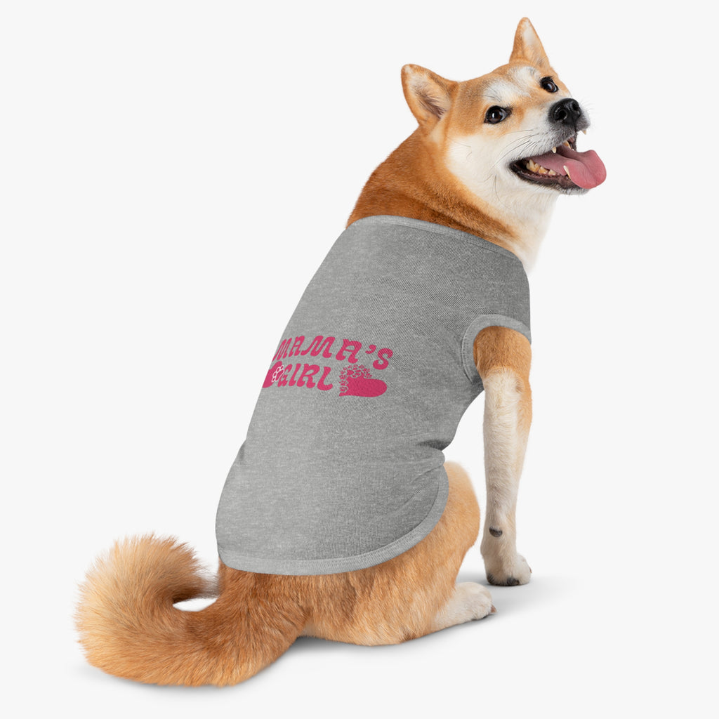 Mama's Girl Pet Tank Top — Pink Heart & Paw Dog Shirt
