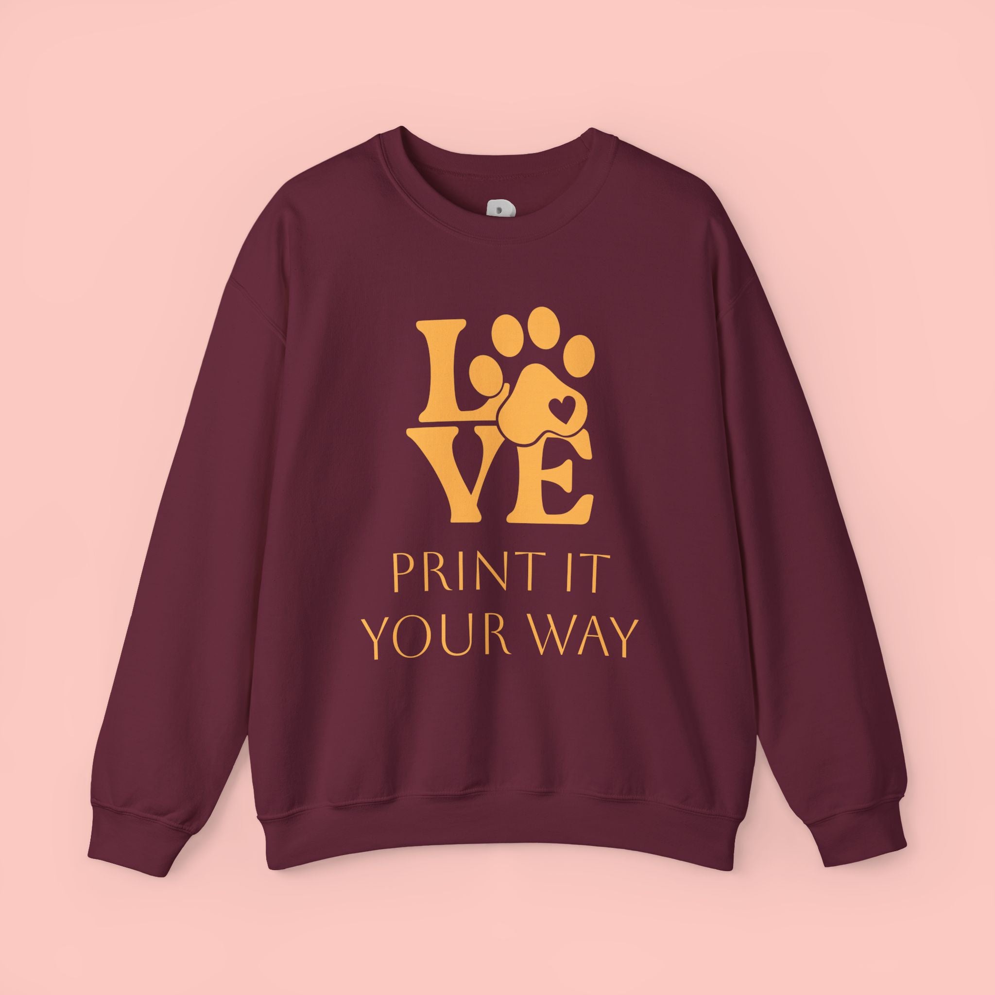 Love Paw Crewneck Sweatshirt — Pet Lover Graphic Sweatshirt