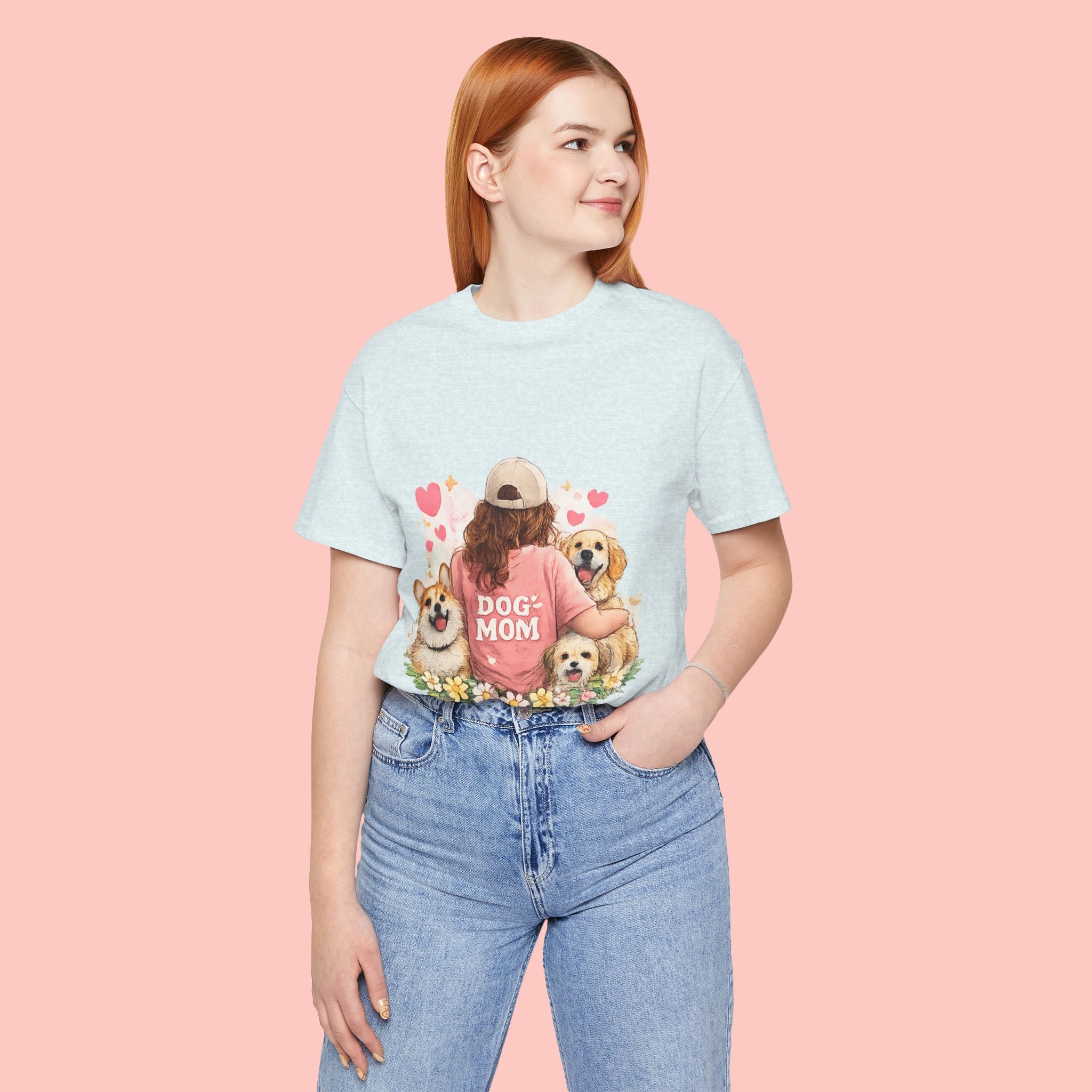 Dog Mom T-Shirt - Cute Woman with Dogs Graphic Tee