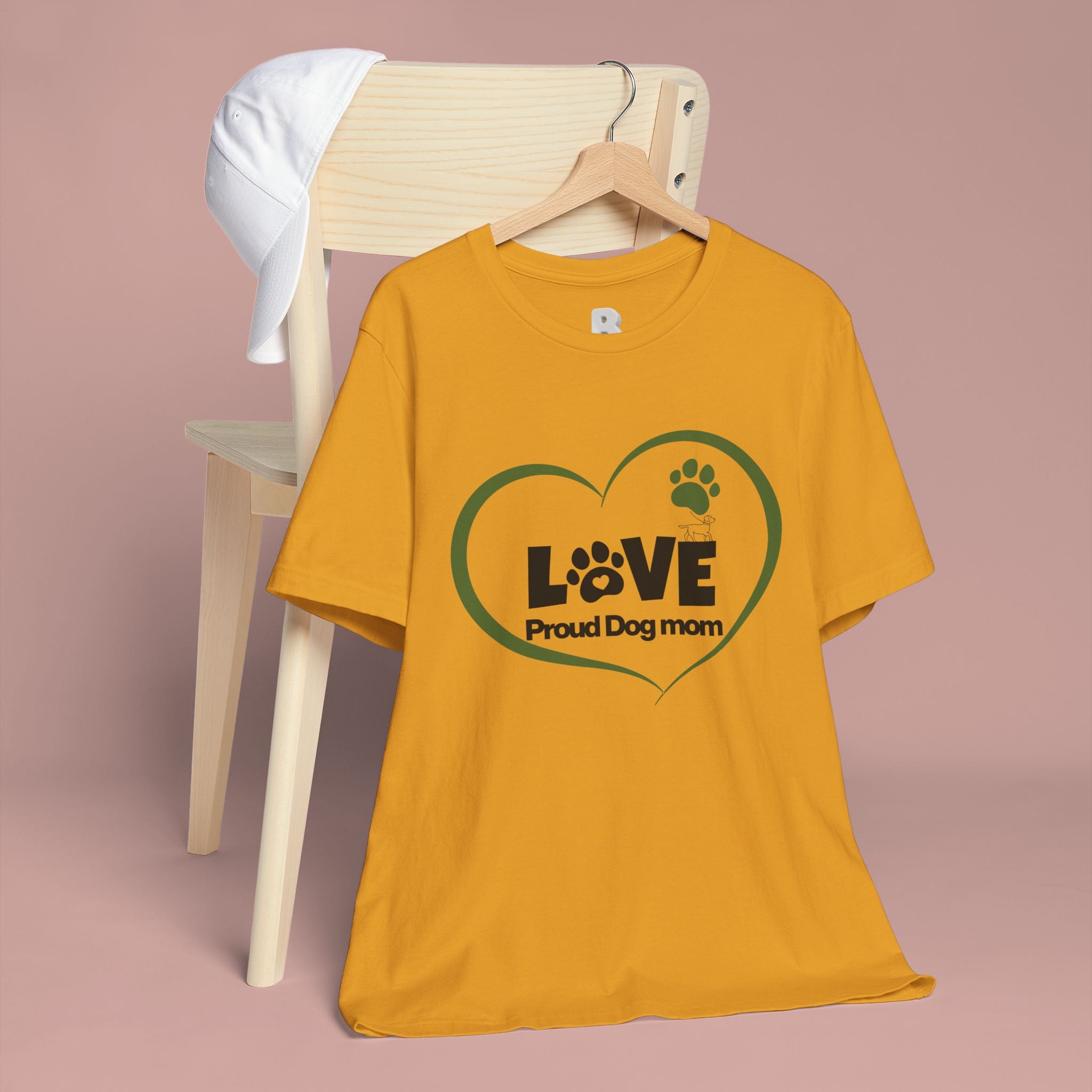 Dog Mom Love T-Shirt — "LOVE Proud Dog Mom" Heart Paw Tee