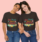 Less People More Dogs T-Shirt – Cute Dog Bowl & Bone Graphic Tee