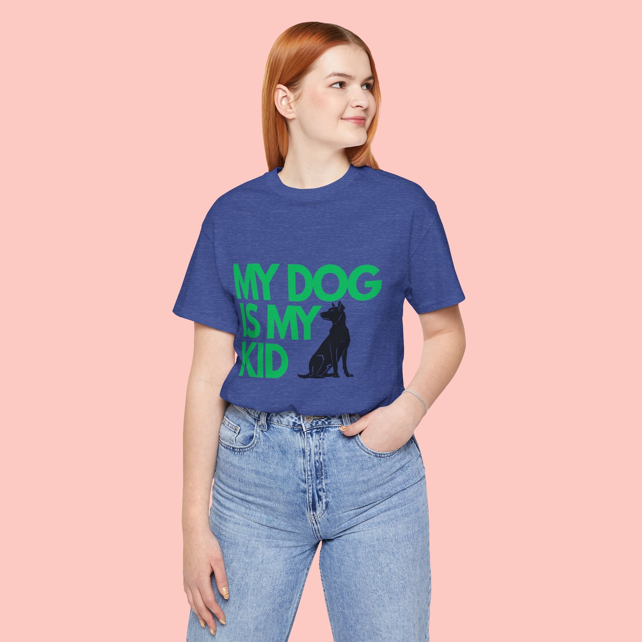 My Dog Is My Kid T-Shirt — Funny Pet Mom/Dad Tee with Sitting Dog Graphic
