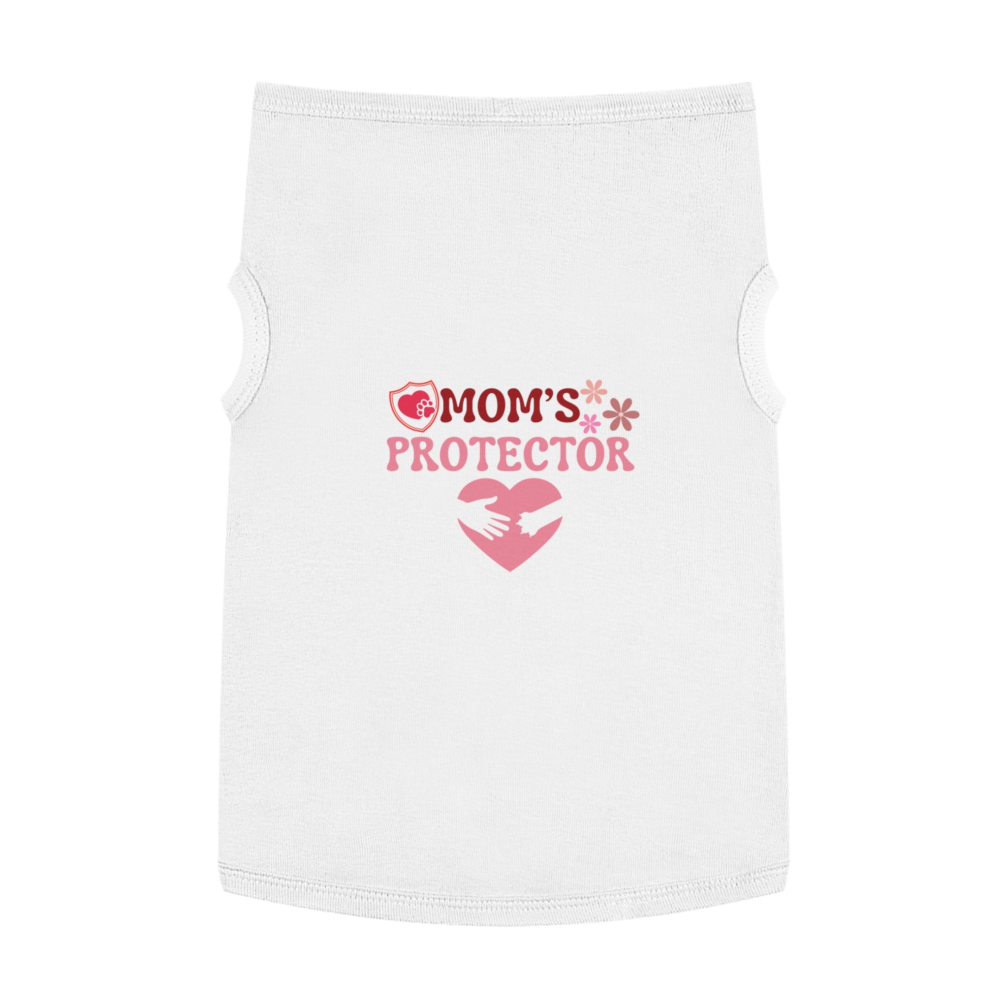 Mom’s Protector Pet Tank Top – Cute Pink Heart Dog Shirt for Mother's Day