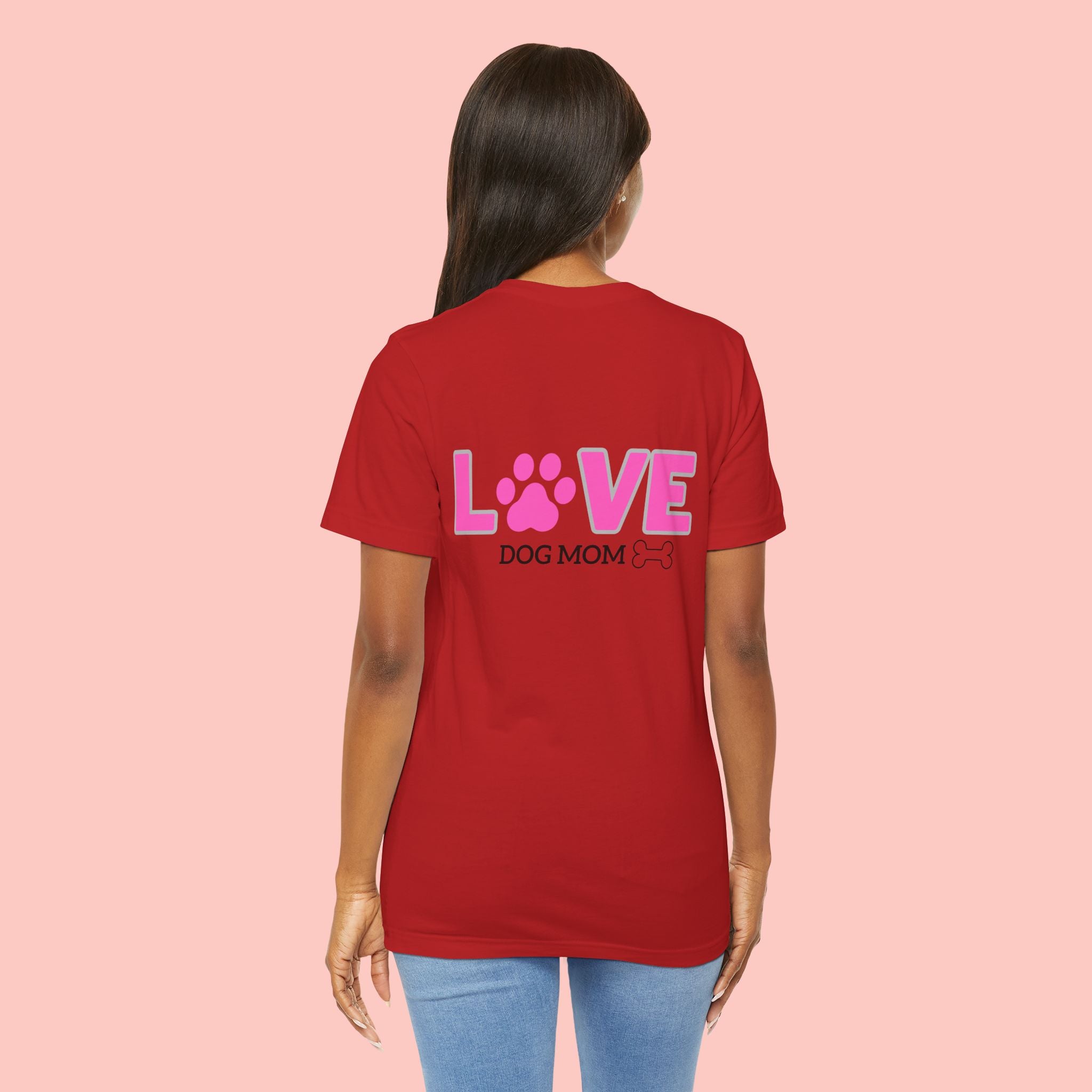 Dog Mom Love T-Shirt — "LOVE" Paw Graphic Tee