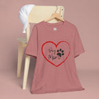 Dog Mom Heart Paw T‑Shirt