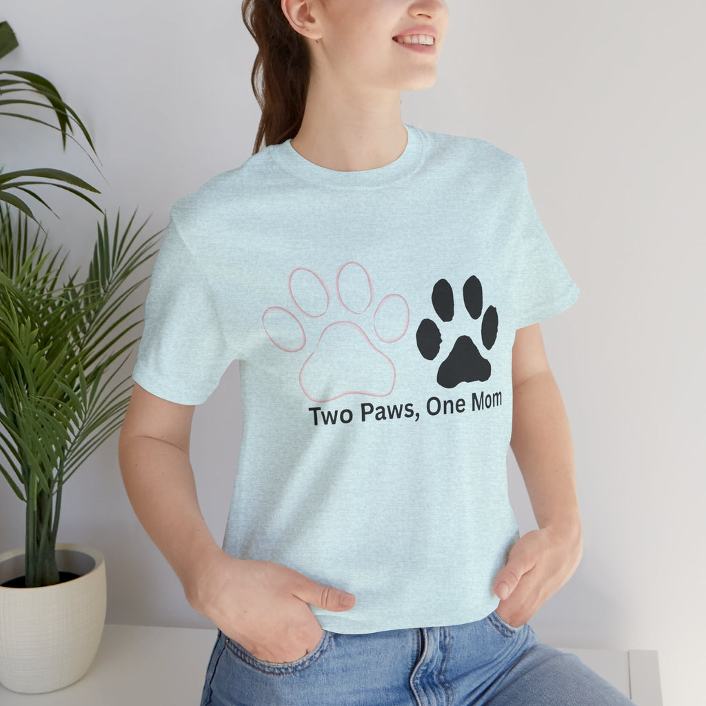 Two Paws, One Mom T-Shirt – Cute Dog Mom Paw Print Tee