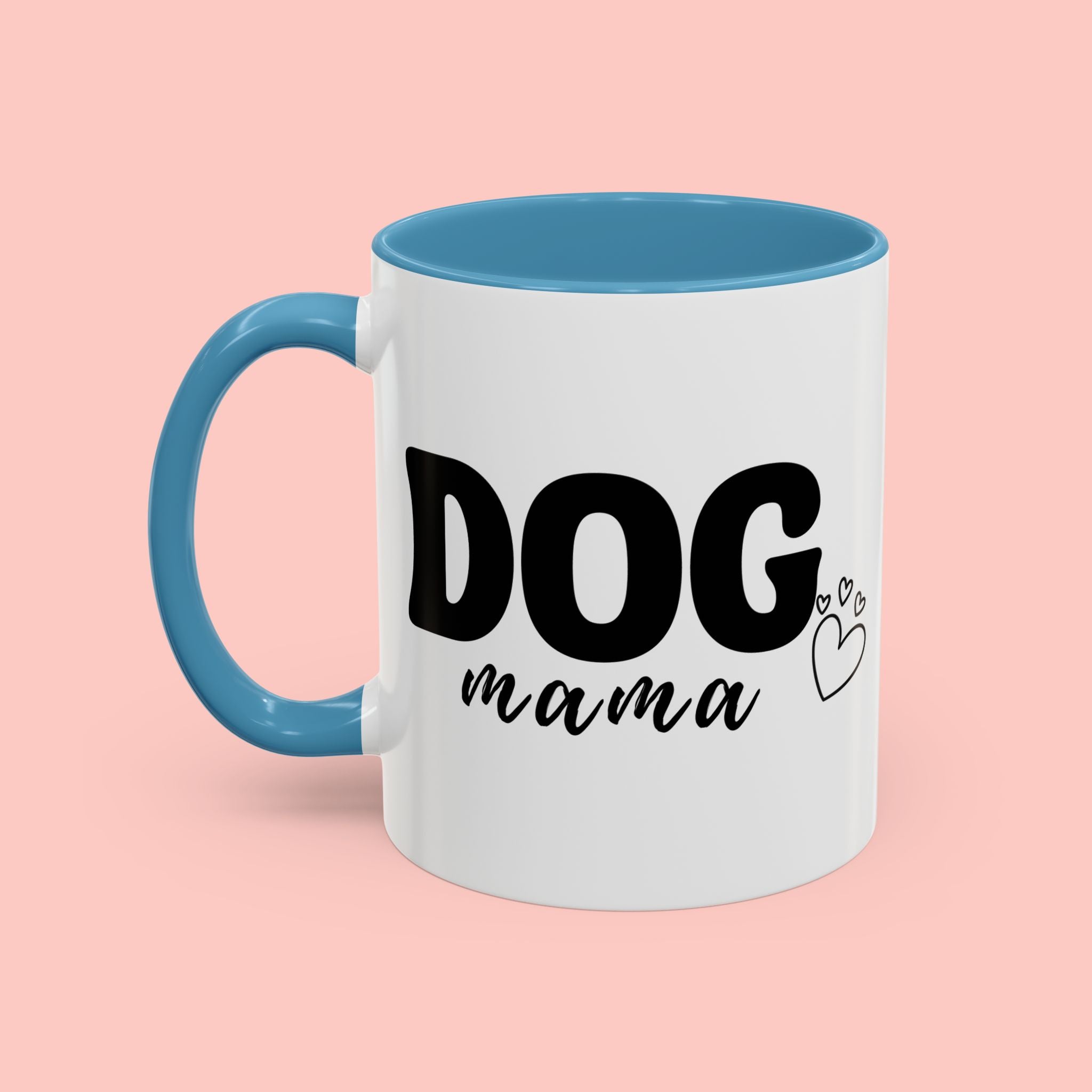 Dog Mama Accent Coffee Mug — Cute Black & White Pet Lover Gift (11/15oz)