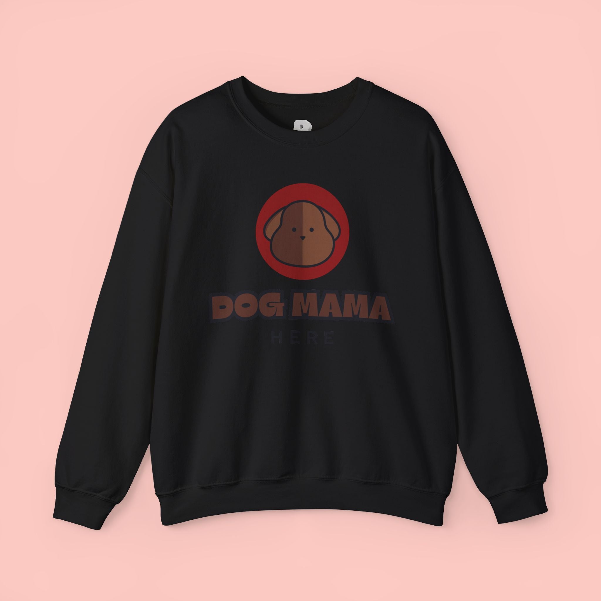 Dog Mama Crewneck Sweatshirt – Cute Brown Pup Graphic ‘Dog Mama’ Design