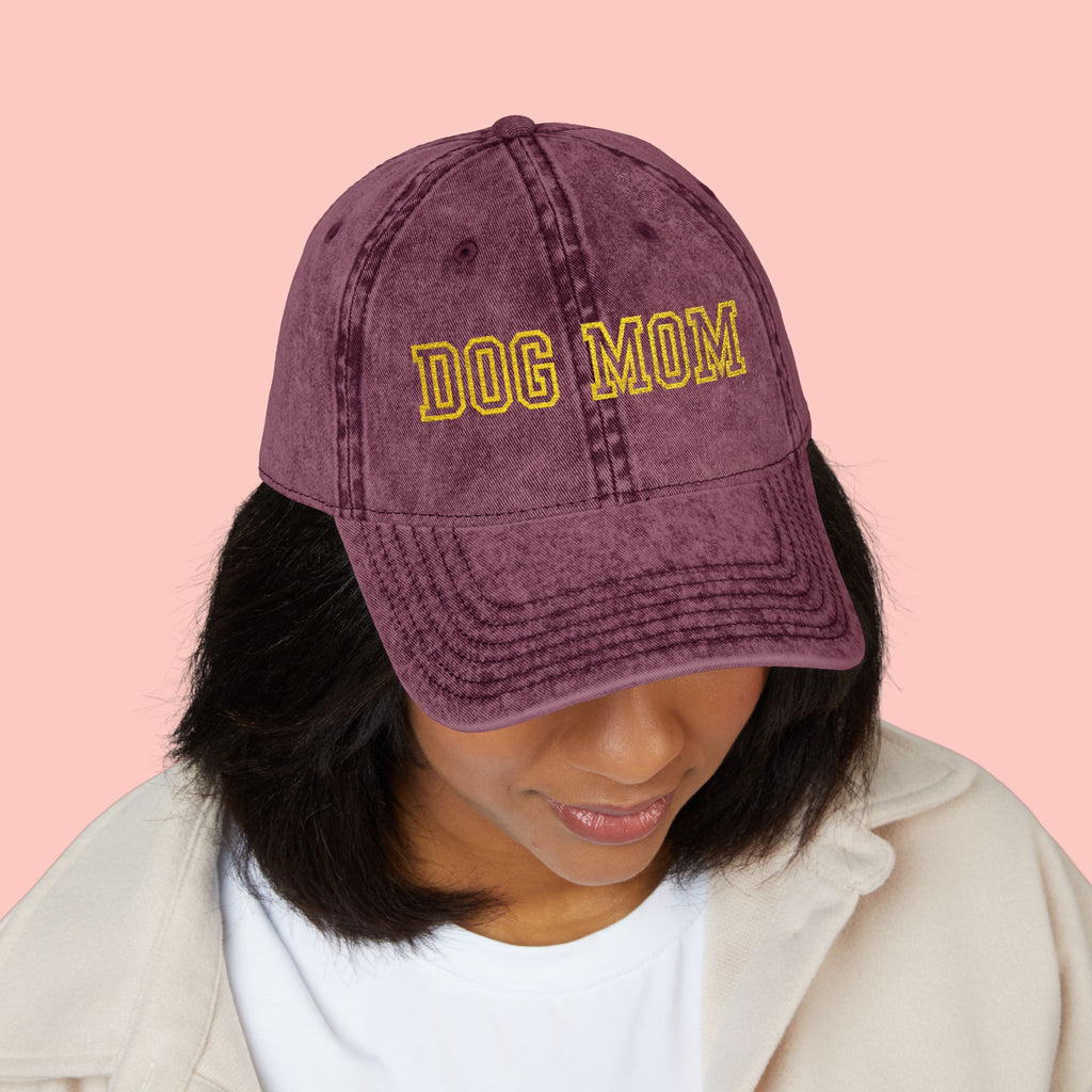 Dog Mom Vintage Embroidered Cap