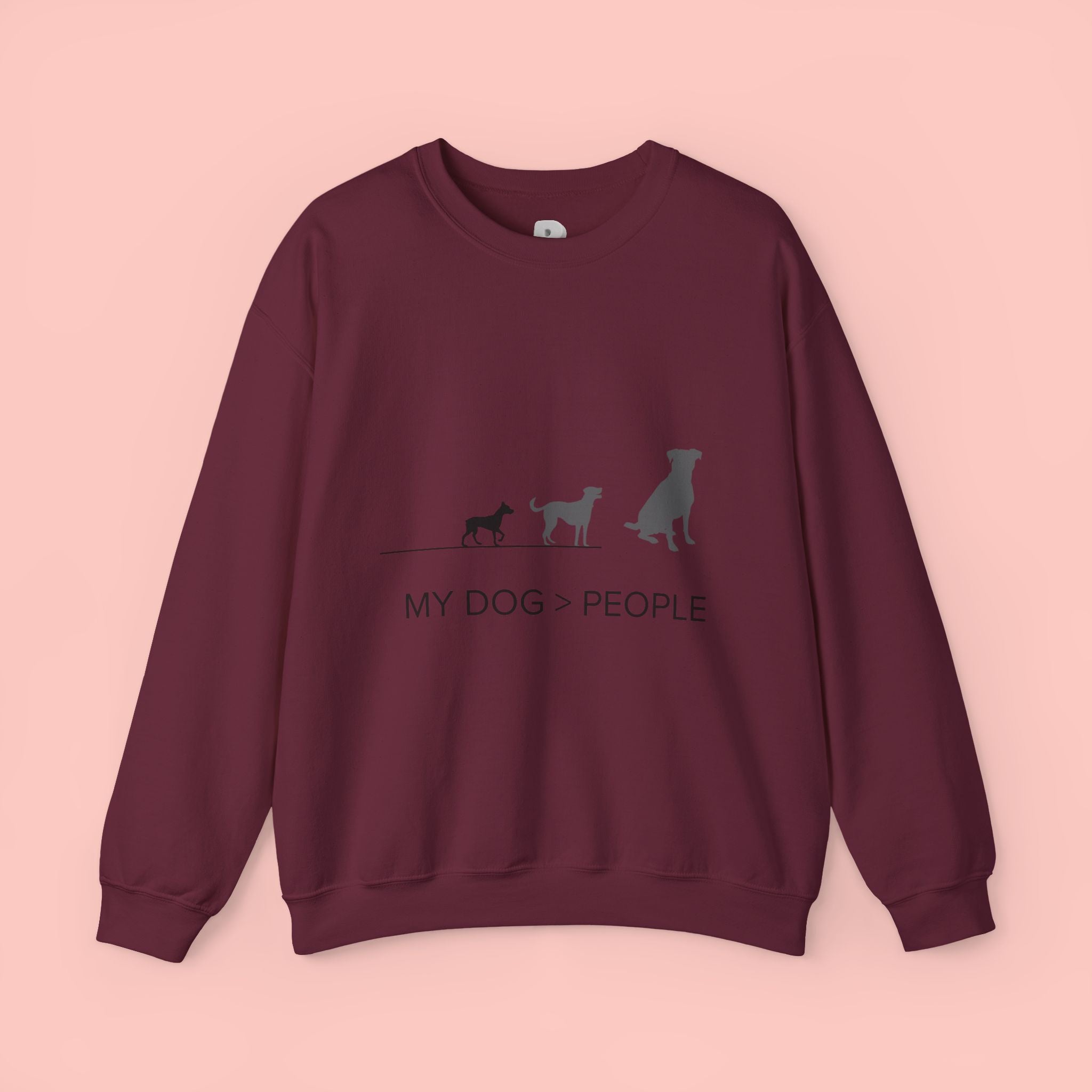 My Dog > People Sweatshirt - Cute Dog Silhouette Crewneck for Dog Lovers
