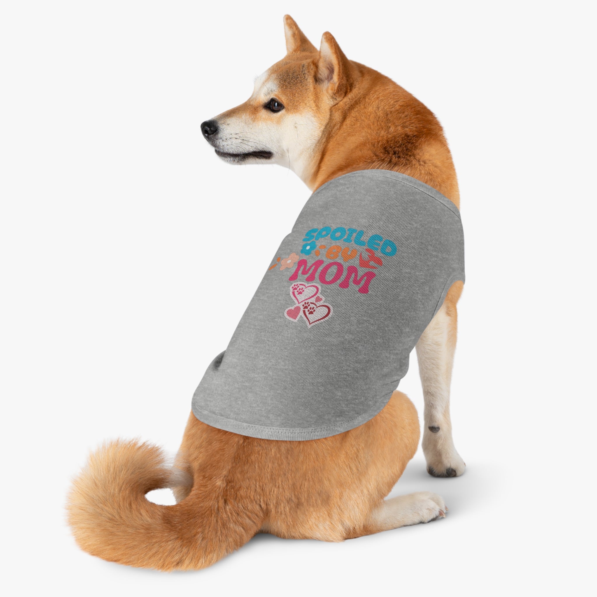 Pet Tank - "Spoiled by Mom" Cute Floral Dog & Cat Tank Top