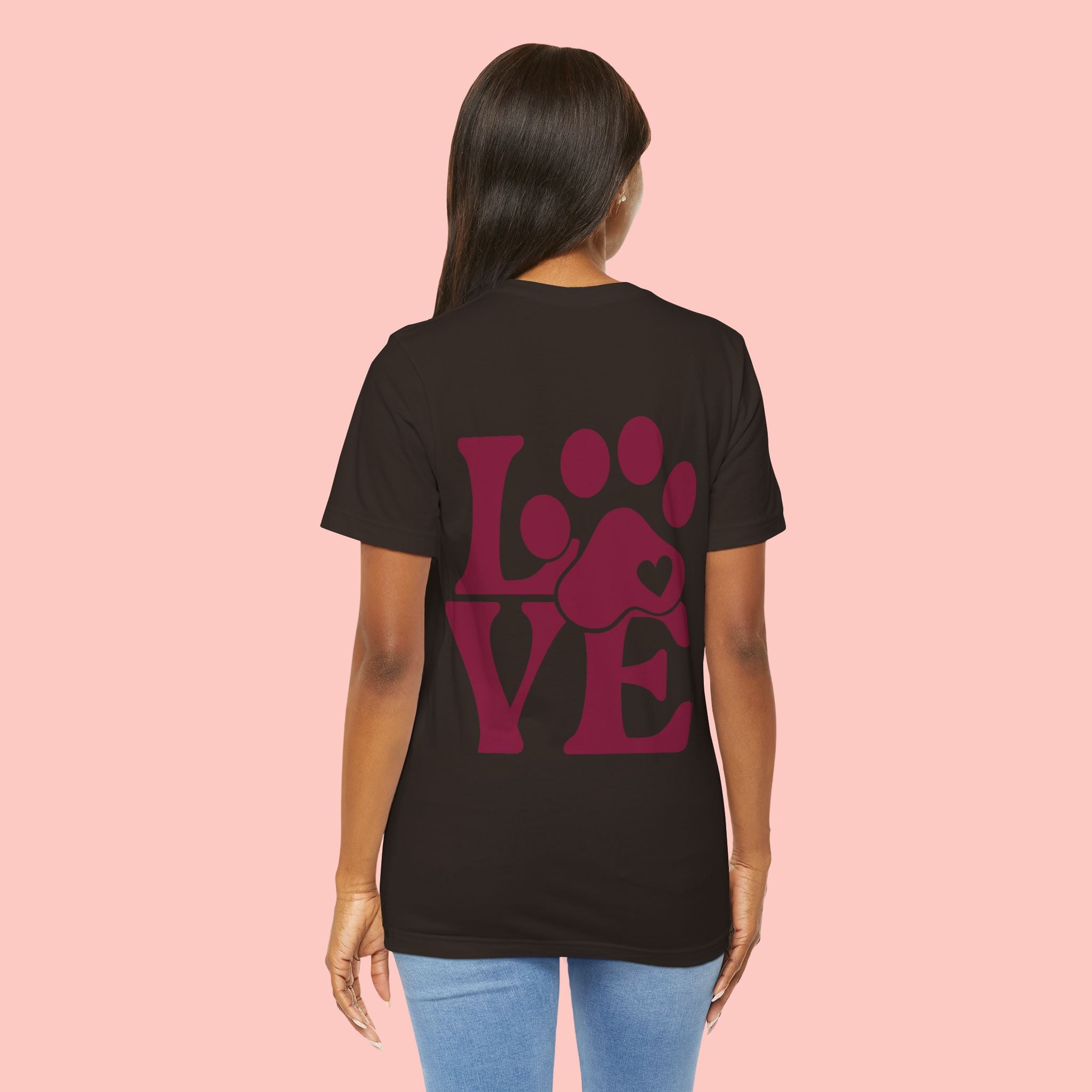 Dog Paw "LOVE" Tee - Pet Lover Graphic T-Shirt