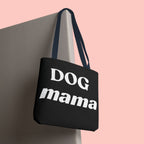 Dog Mama Tote Bag — Black Canvas Pet Lover Tote