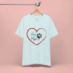 Dog Mom Heart Paw T‑Shirt