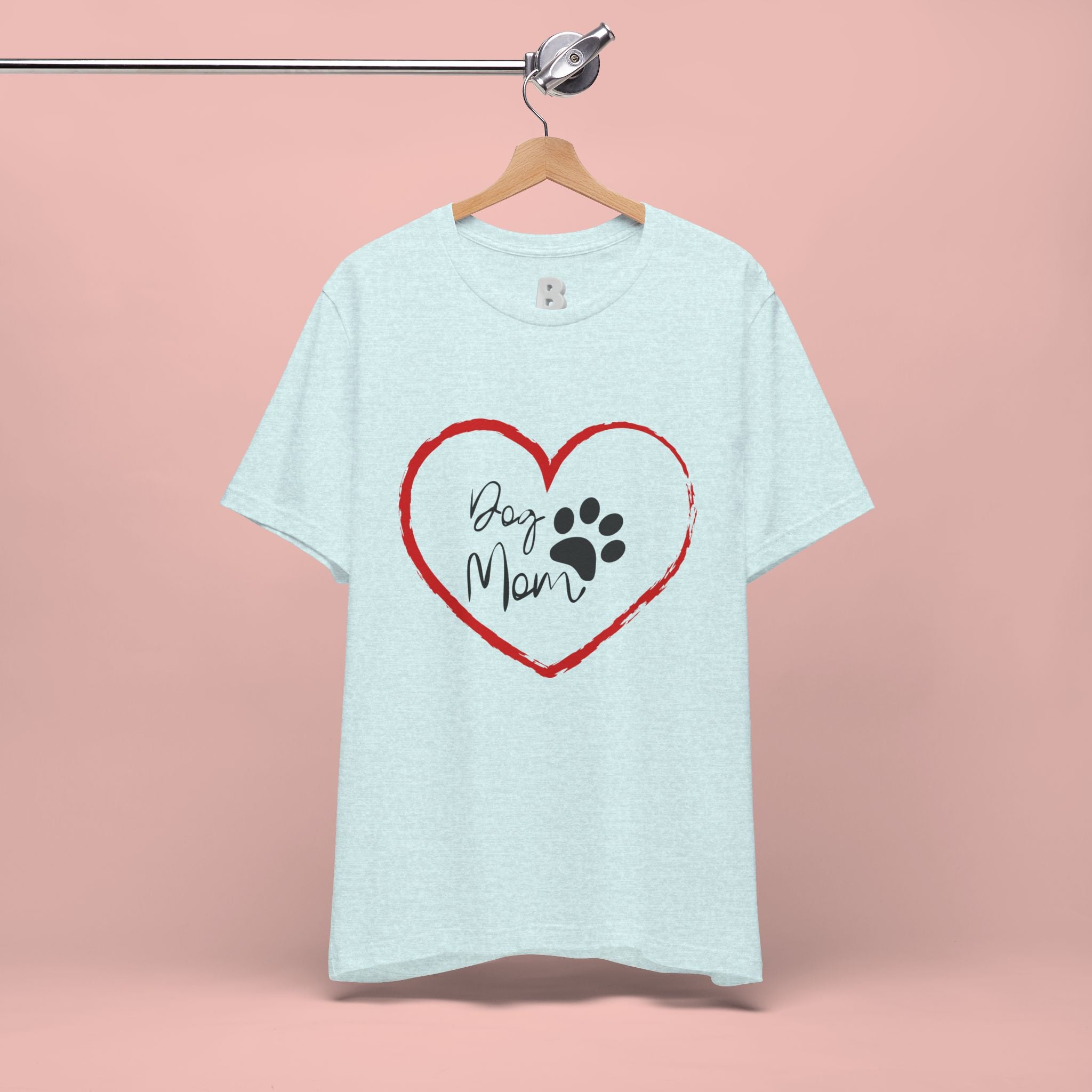 Dog Mom Heart Paw T‑Shirt