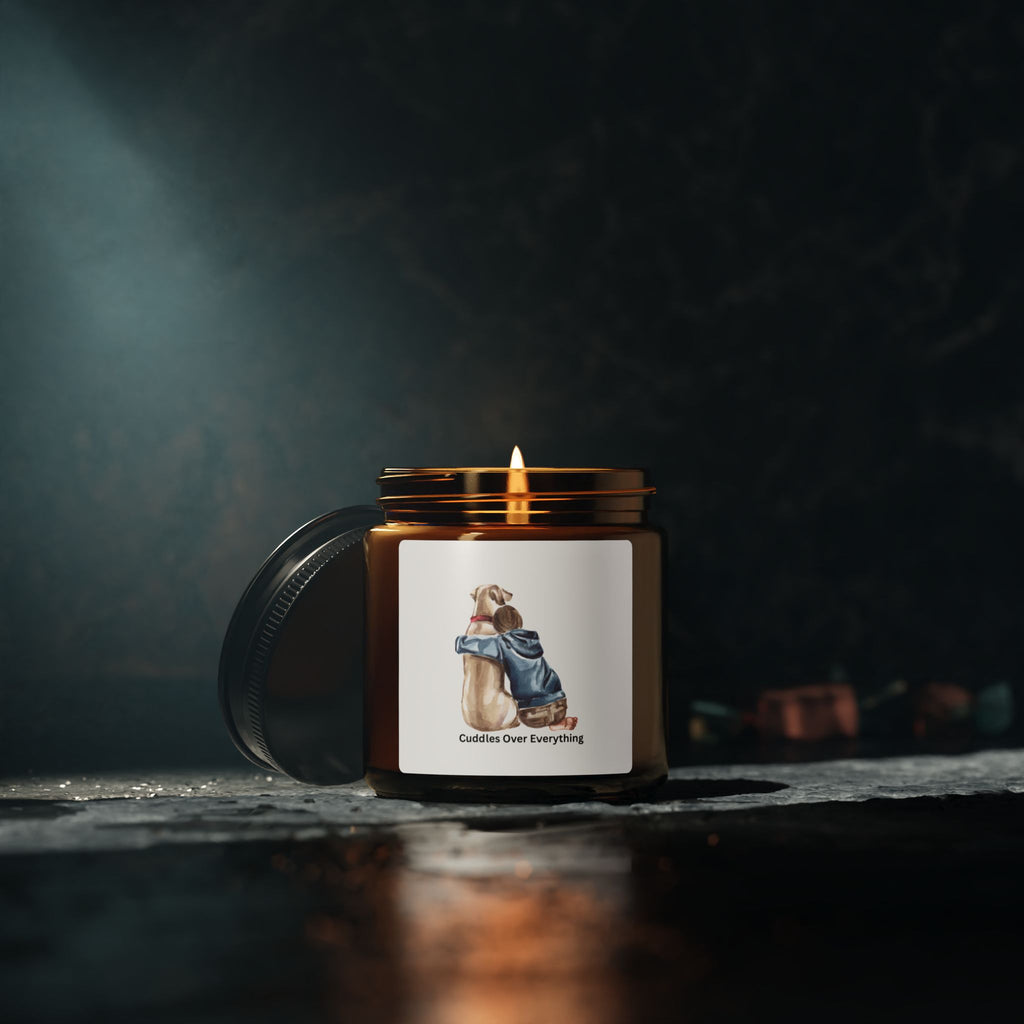 Soy Candle — 'Cuddles Over Everything' Amber Jar (Multiple Sizes)
