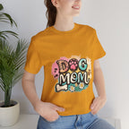 Dog Mom T-Shirt — Colorful Paw Print Graphic Tee for Pet Lovers