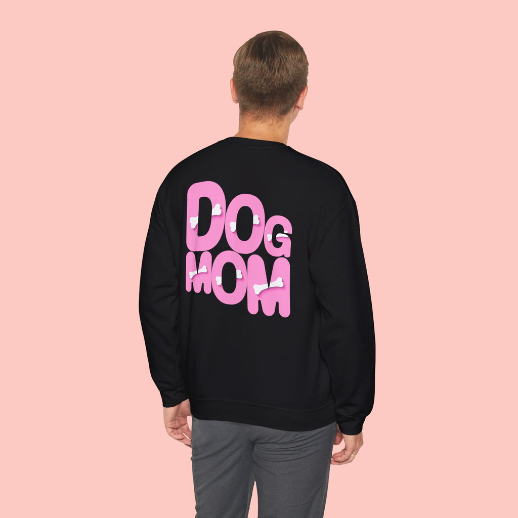 Dog Mom Sweatshirt — Cute Pink Graphic Crewneck for Pet Lovers