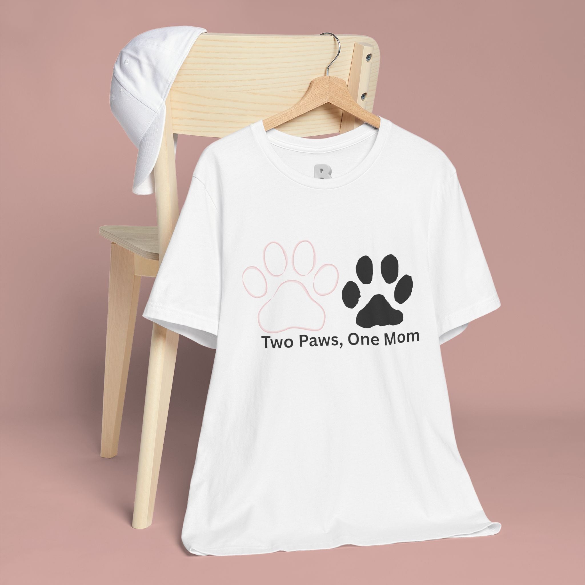 Two Paws, One Mom T-Shirt – Cute Dog Mom Paw Print Tee