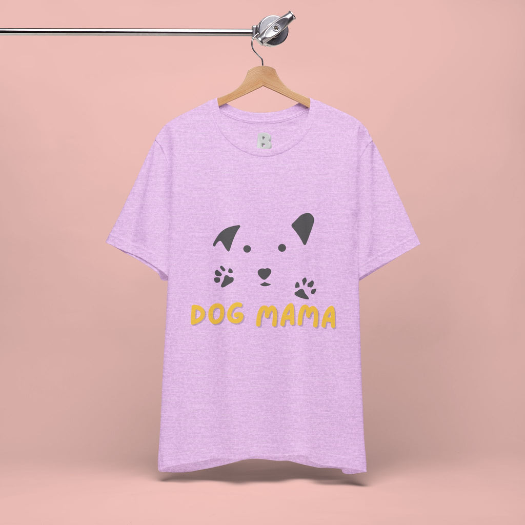 Dog Mama Graphic Tee — Cute Paw Print Dog Face T-Shirt for Dog Lovers