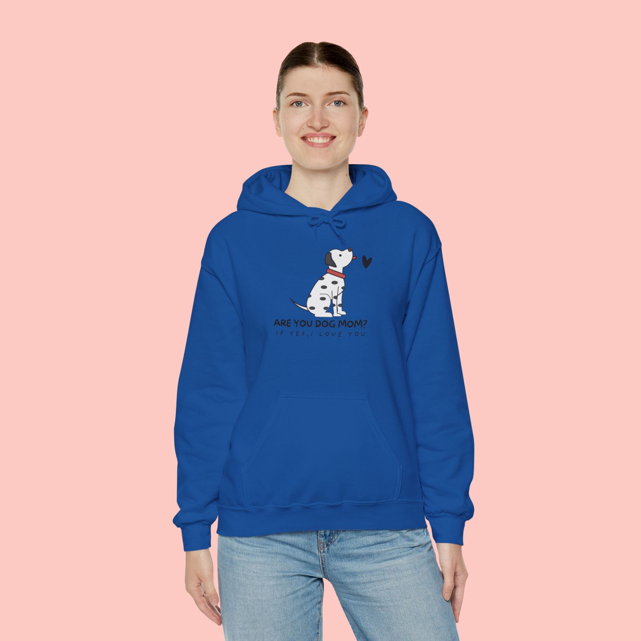 Dog Mom Hoodie — 'Are You Dog Mom?' Cute Dalmatian Graphic Pullover