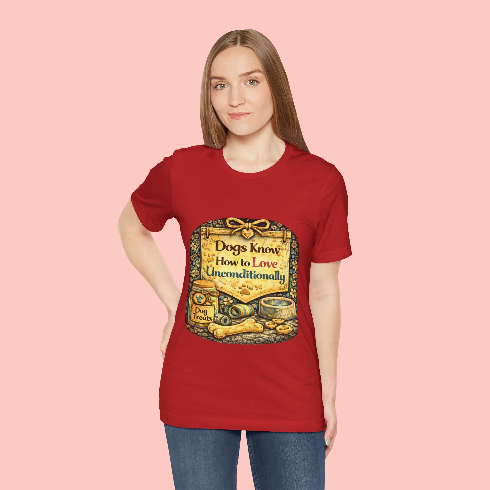 Dog Lovers T‑Shirt – "Dogs Know How to Love Unconditionally" Vintage Design