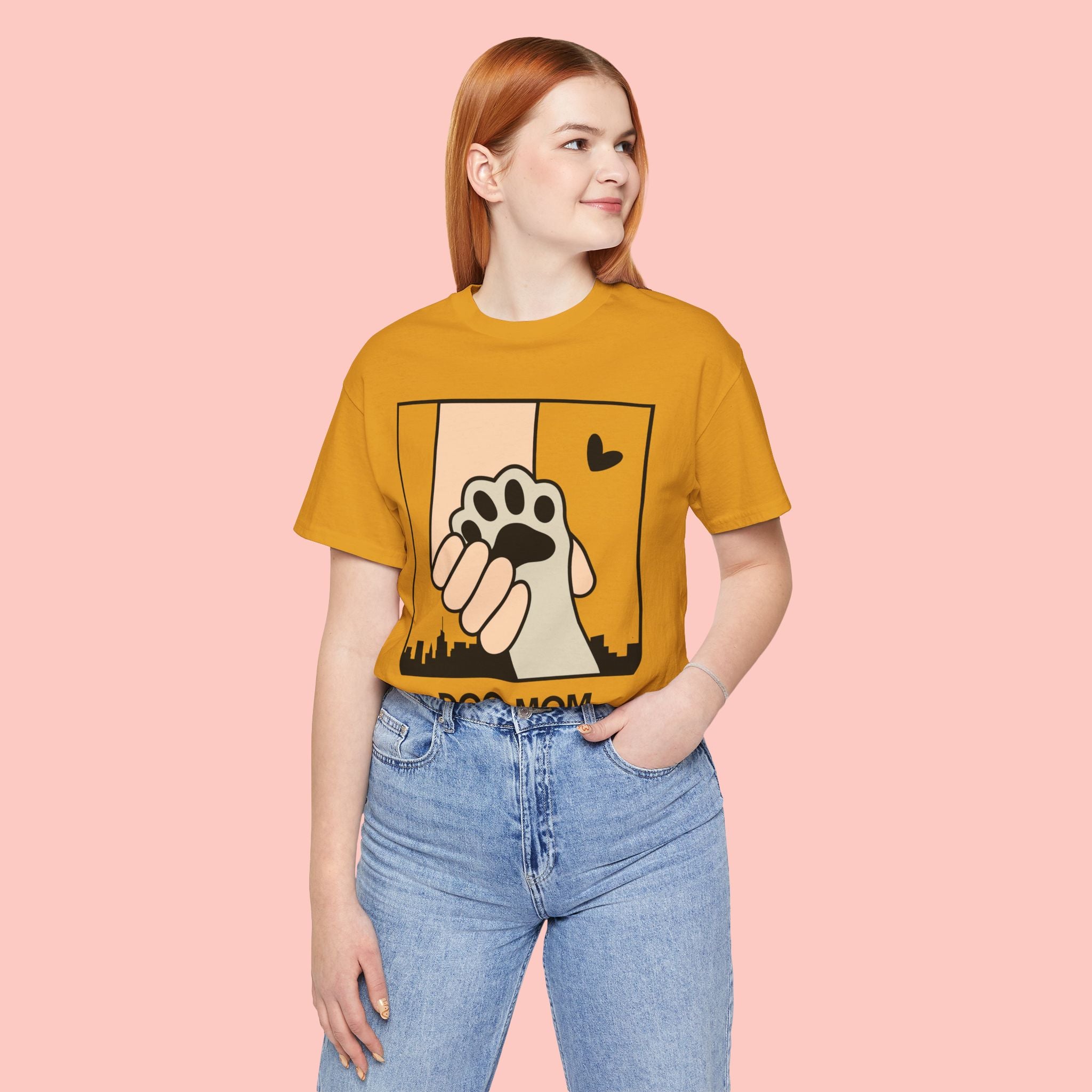 Dog Mom T-Shirt — "Love Your Dog Like a Mom" Paw Print Graphic