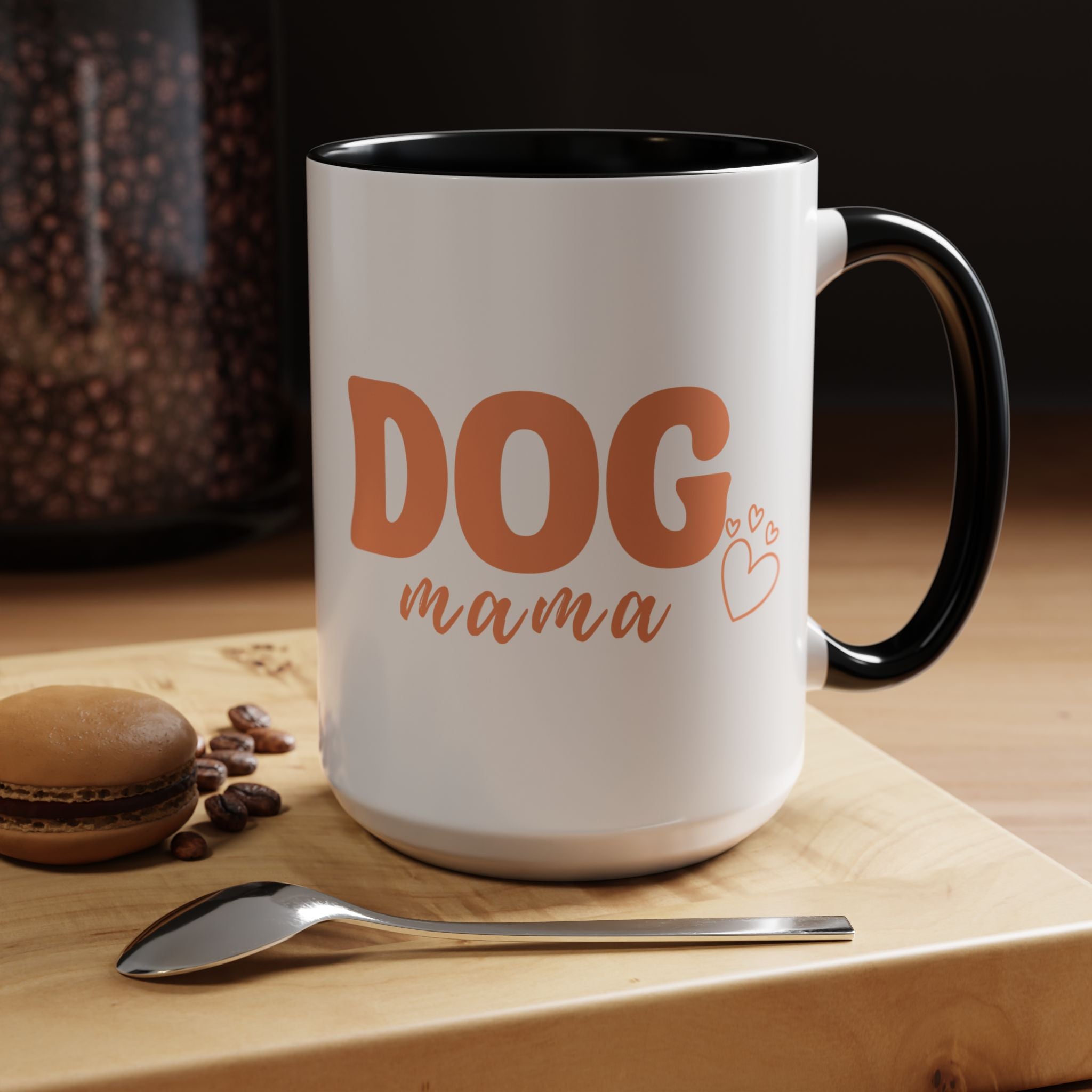 Dog Mama Coffee Mug — Cute Heart Accent Ceramic Mug (11/15 oz)