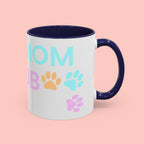 Dog Mom Club Accent Coffee Mug – Colorful Paw Print 11/15oz