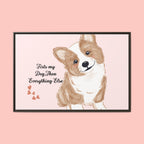 Framed Canvas Print — "First My Dog, Then Everything Else" Corgi Wall Art