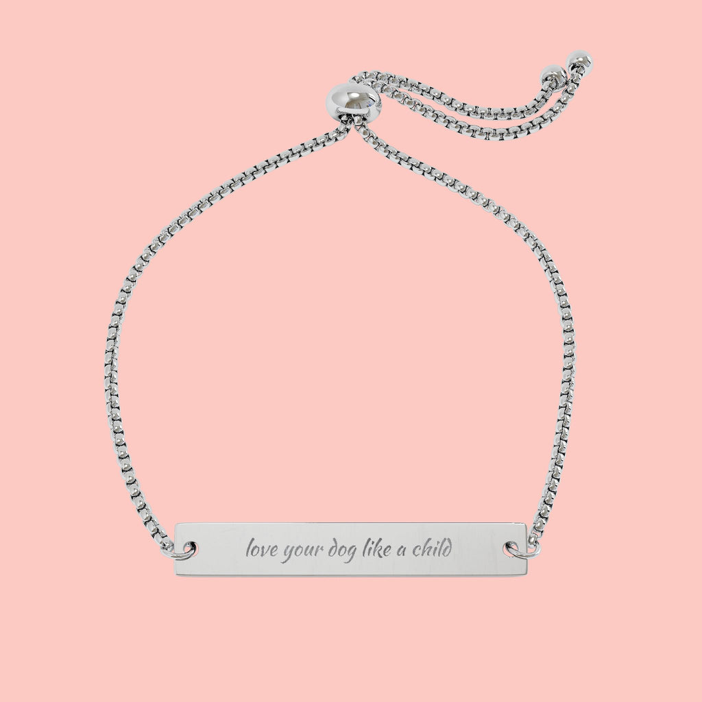 Engravable Gold Bar Bracelet – Adjustable Personalized Message Bracelet