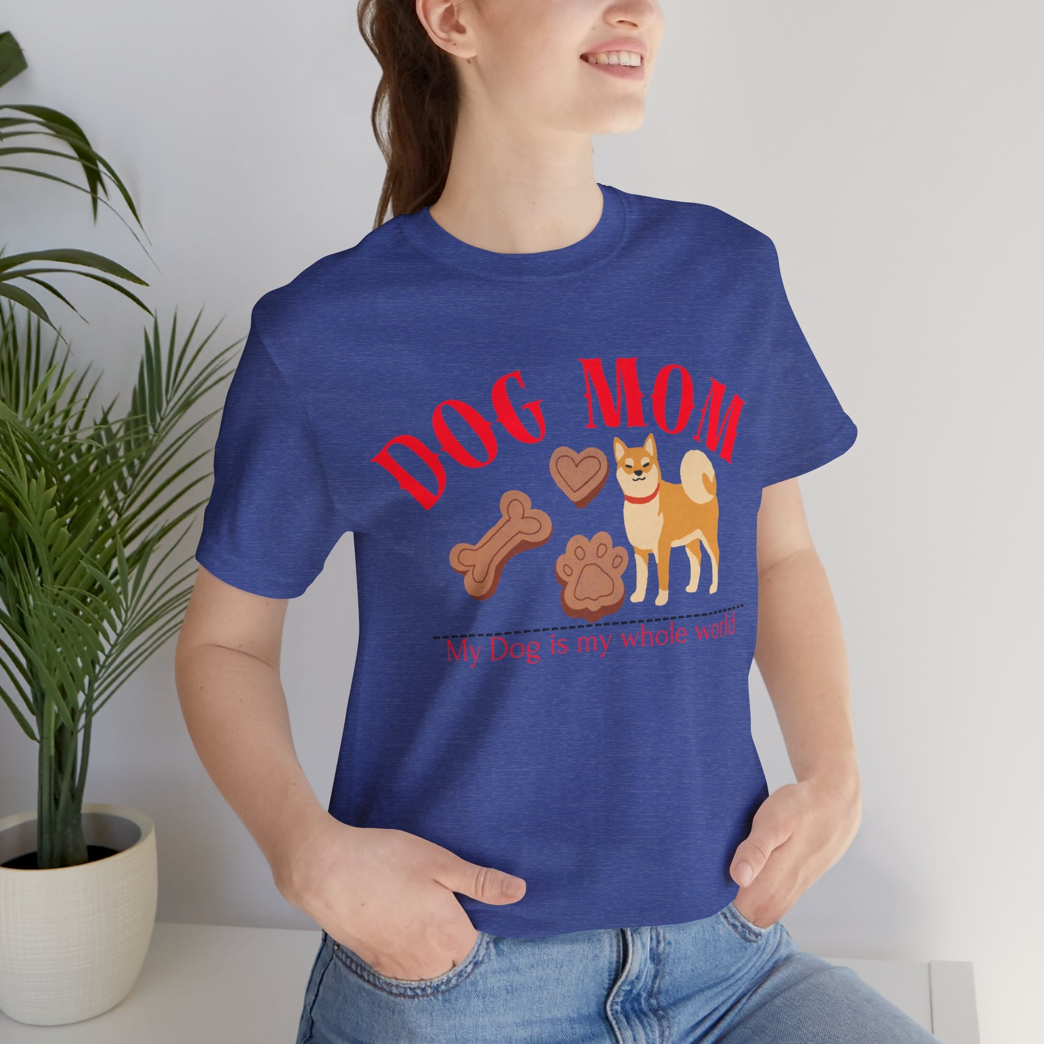 Dog Mom T-Shirt — Cute Shiba & Treats “My Dog Is My Whole World” Tee