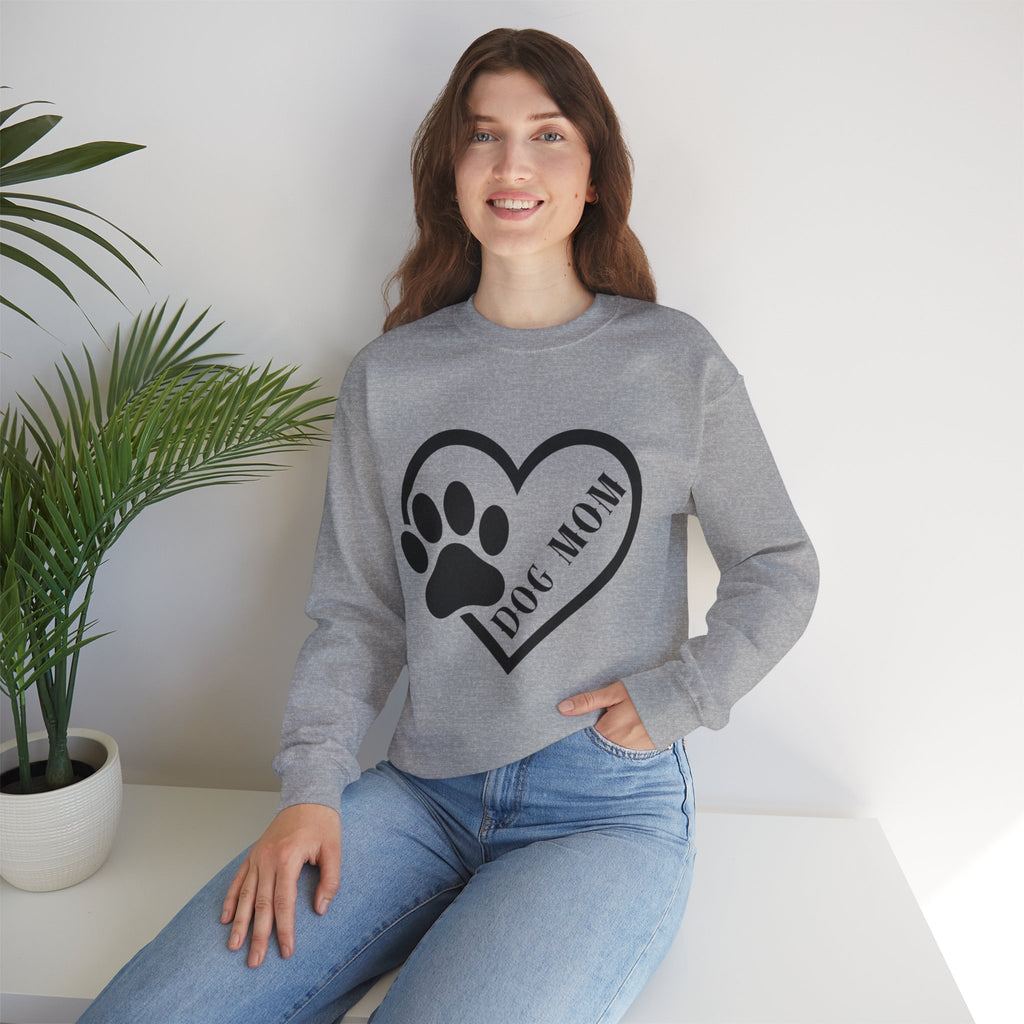 Dog Mom Heart Paw Crewneck Sweatshirt