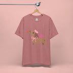 Mommy’s Dachshund Tee – Cute Dog with Rose “For Mom” Shirt