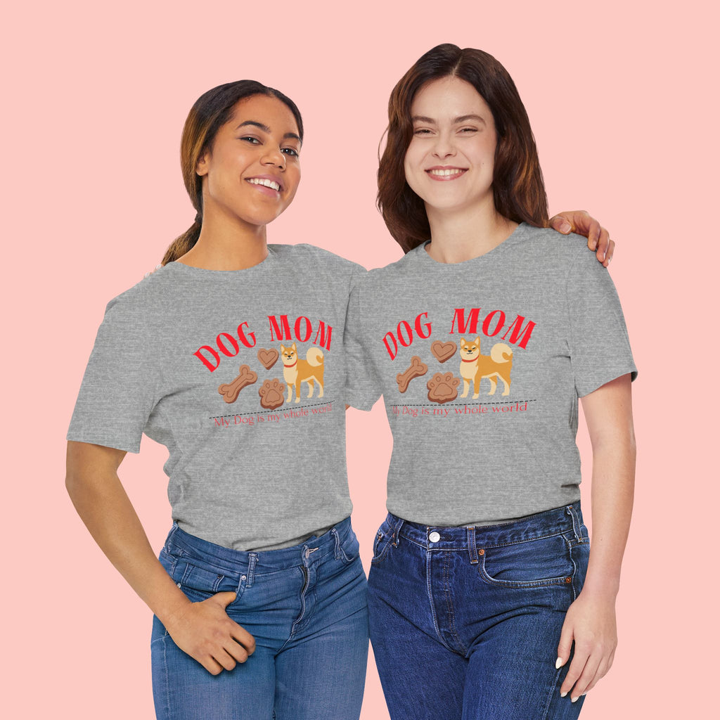 Dog Mom T-Shirt — Cute Shiba & Treats “My Dog Is My Whole World” Tee