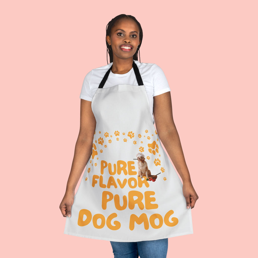 Dog Mom Apron – “Pure Flavor Pure Dog Mom” Paw-Print Kitchen Apron
