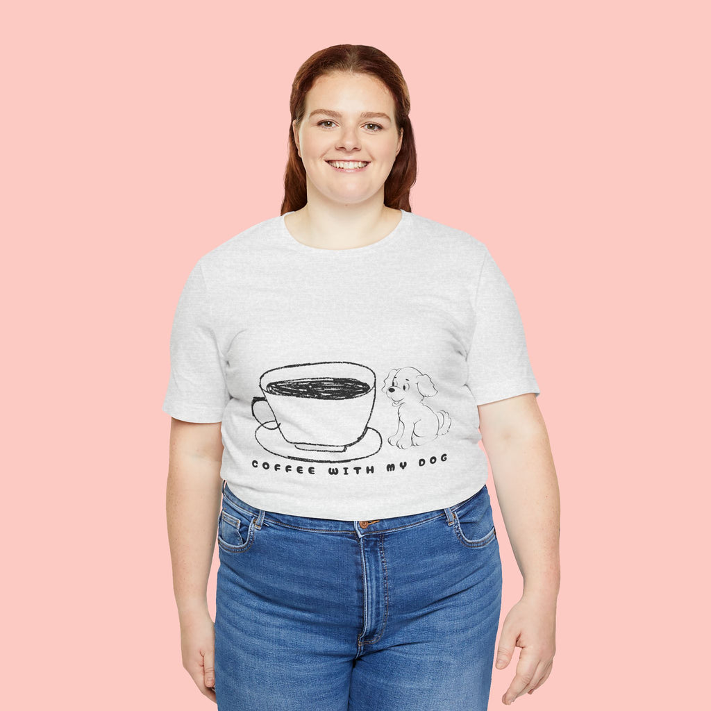 Coffee With My Dog T‑Shirt — Cute Minimalist Dog & Coffee Tee