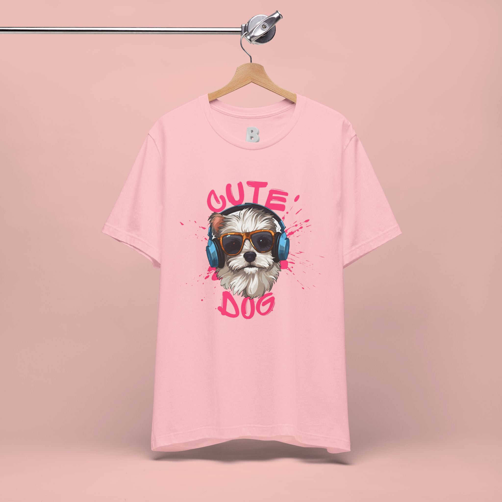 Cute Dog Tee — Headphones Puppy Graphic T-Shirt