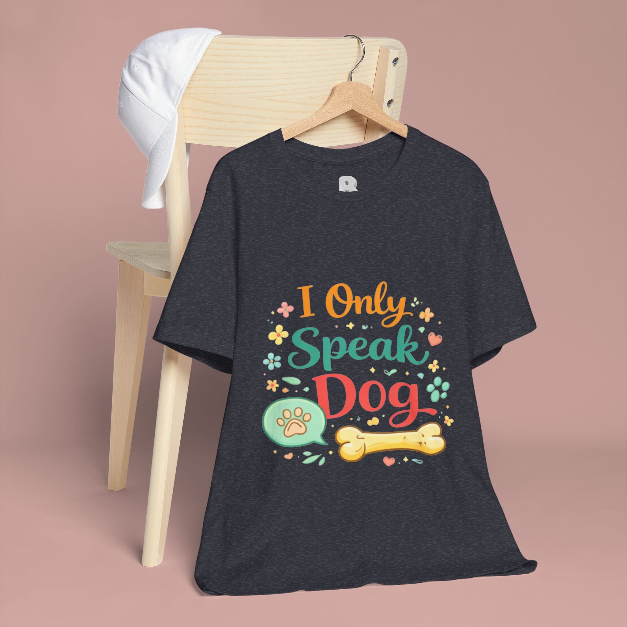 Dog Lover T‑Shirt – "I Only Speak Dog" Cute Paw & Bone Graphic Tee