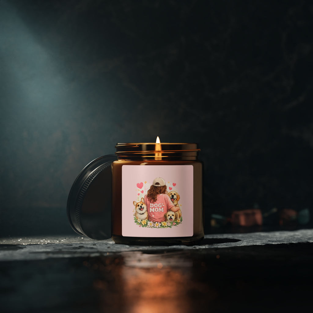 Dog Mom Soy Candle — Amber Jar Scented Candle (Multi-Size)