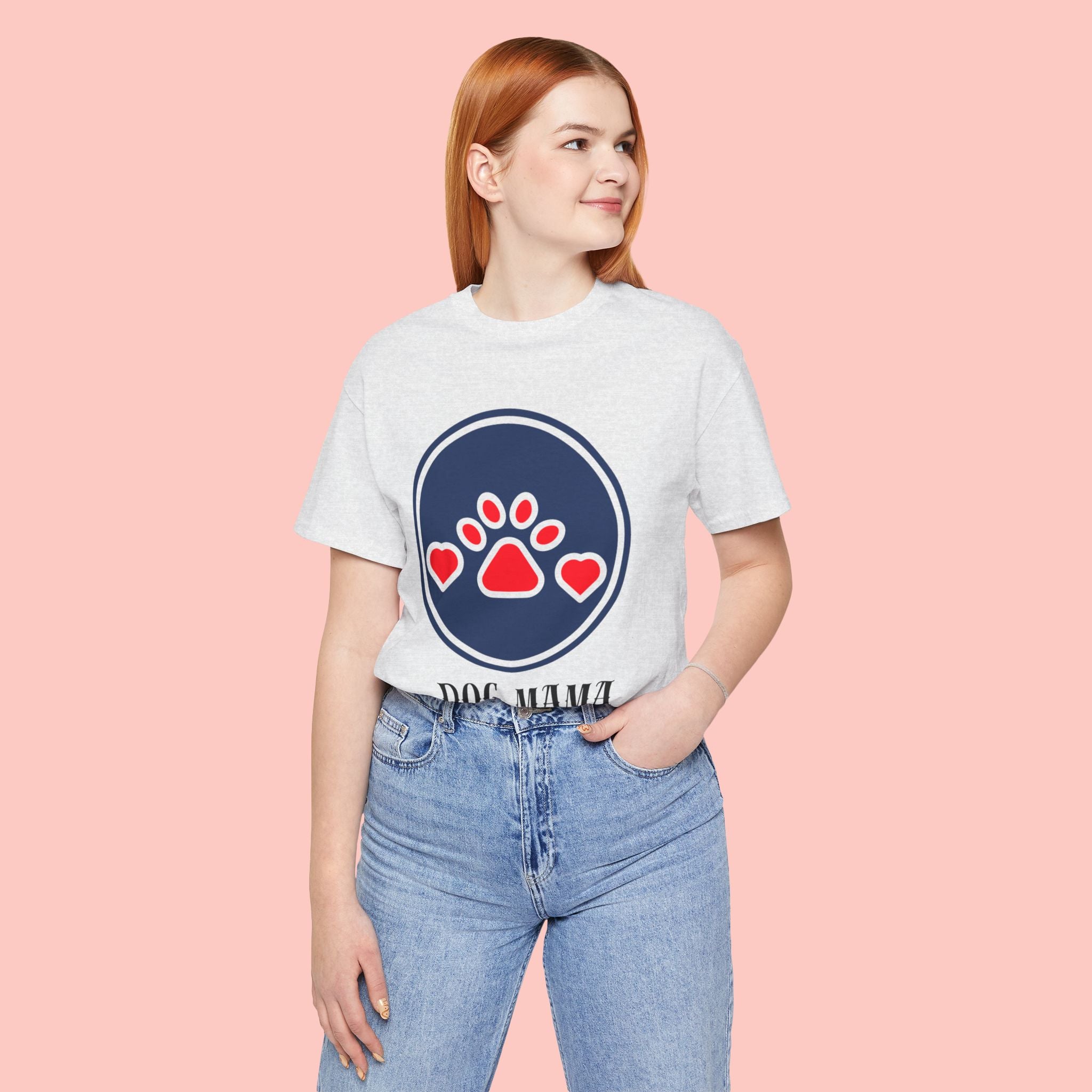 Dog Mama T-Shirt — Cute Paw & Heart Graphic Tee for Dog Lovers