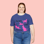 Paws Over People Tee — Pink Cats & Dogs Graphic T-Shirt