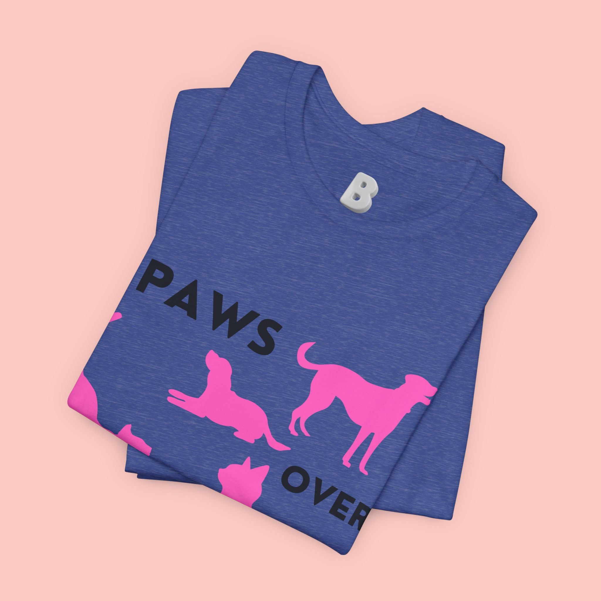 Paws Over People Tee — Pink Cats & Dogs Graphic T-Shirt